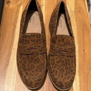 Clarks Brown Leopard Print Loafers